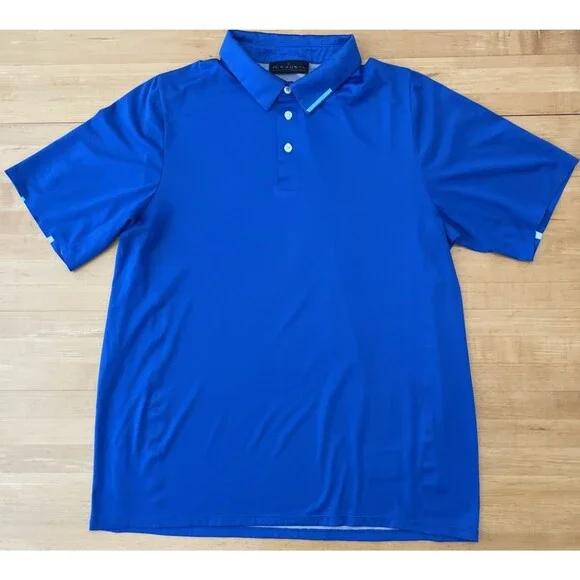 KJUS Shelter Polo Mens XL Blue Short Sleeve Comfort Fit Golf - Picture 2 of 15